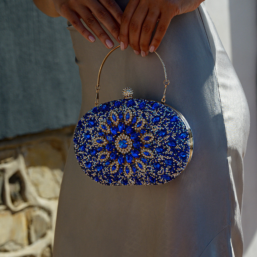 Luna Vegan Clutch Bag featuring a glamorous design and spacious interior. 2