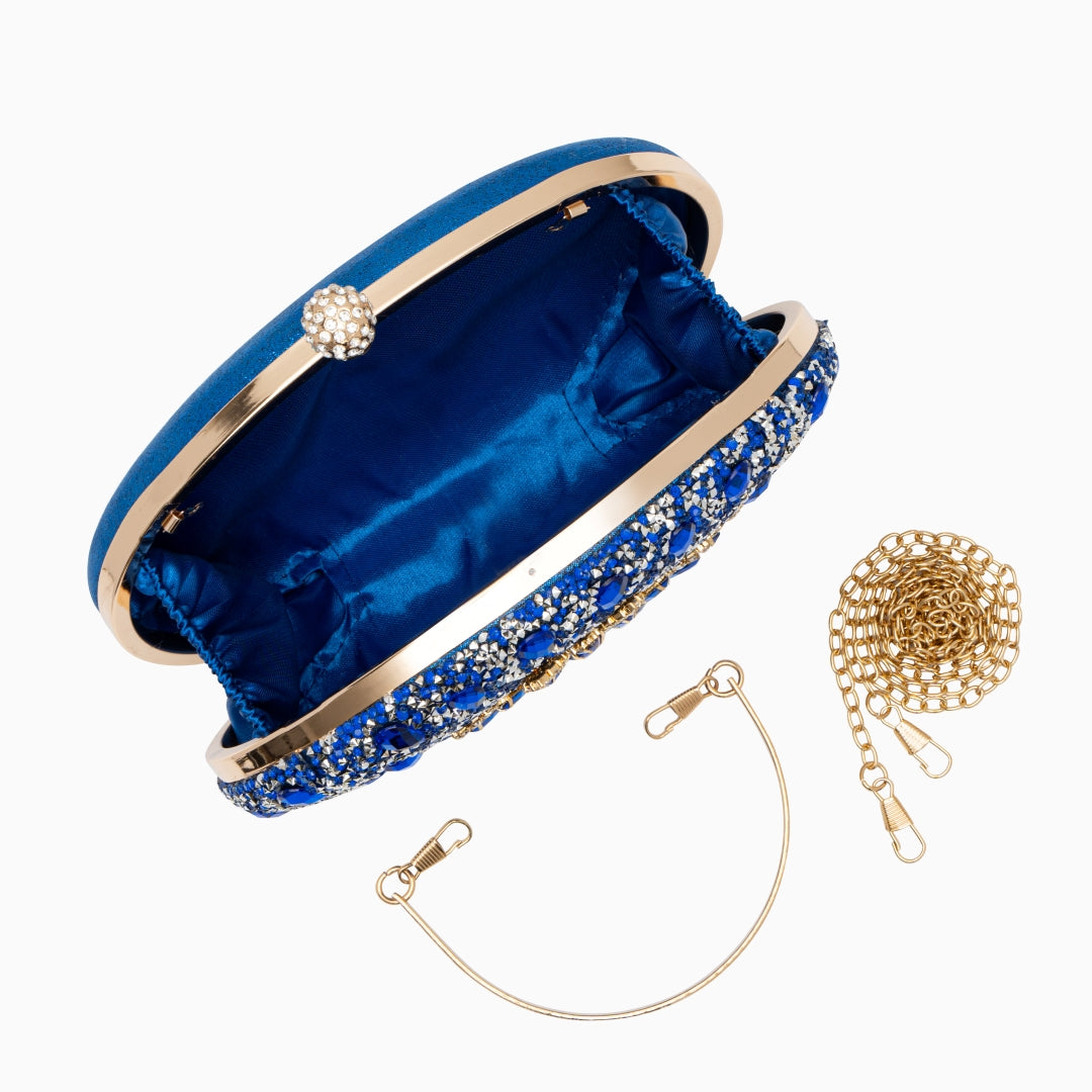 Luna Vegan Clutch Bag featuring a glamorous design and a spacious interior. 5