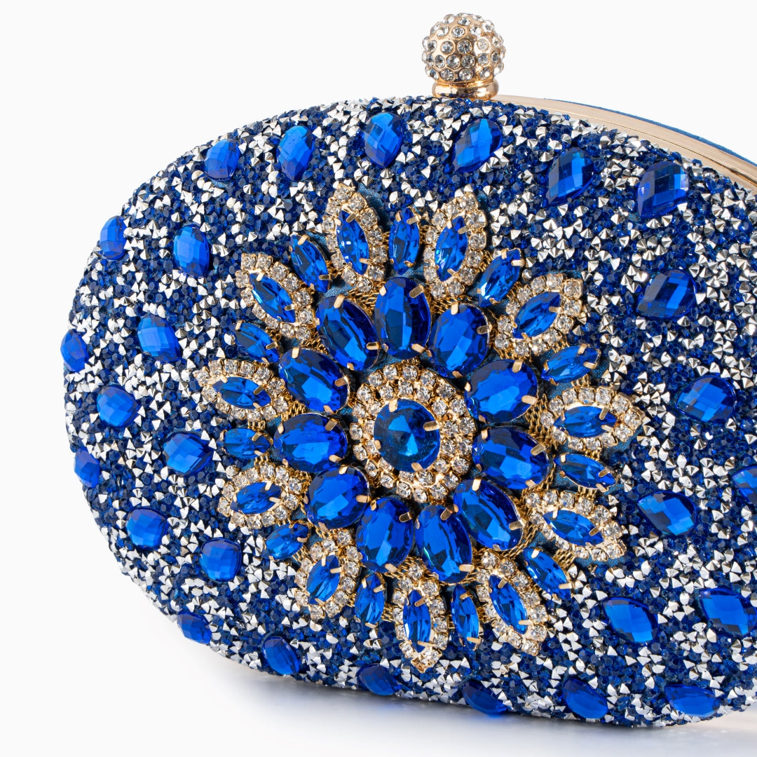 Image of a stylish Luna Vegan Clutch Bag featuring a glamorous design and a spacious interior, showcased against a neutral background. 1