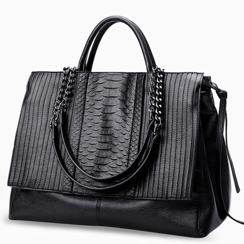 Sophia Luxe Black Tote Bag made from stylish high-quality fabric, designed for everyday use. 1